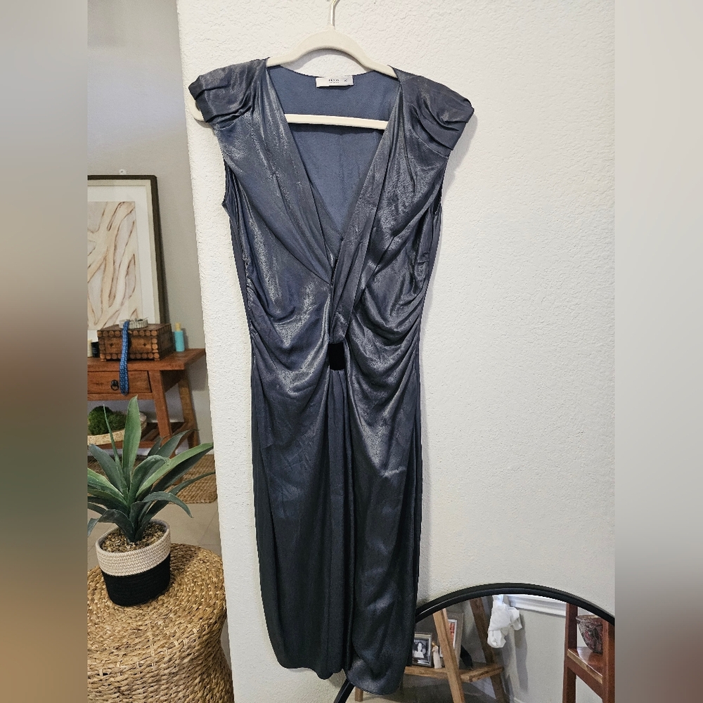 AUTHENTIC PRADA SATIN ASYMMETRIC DRESS SZ 42 / US 6 - Picture 2 of 8
